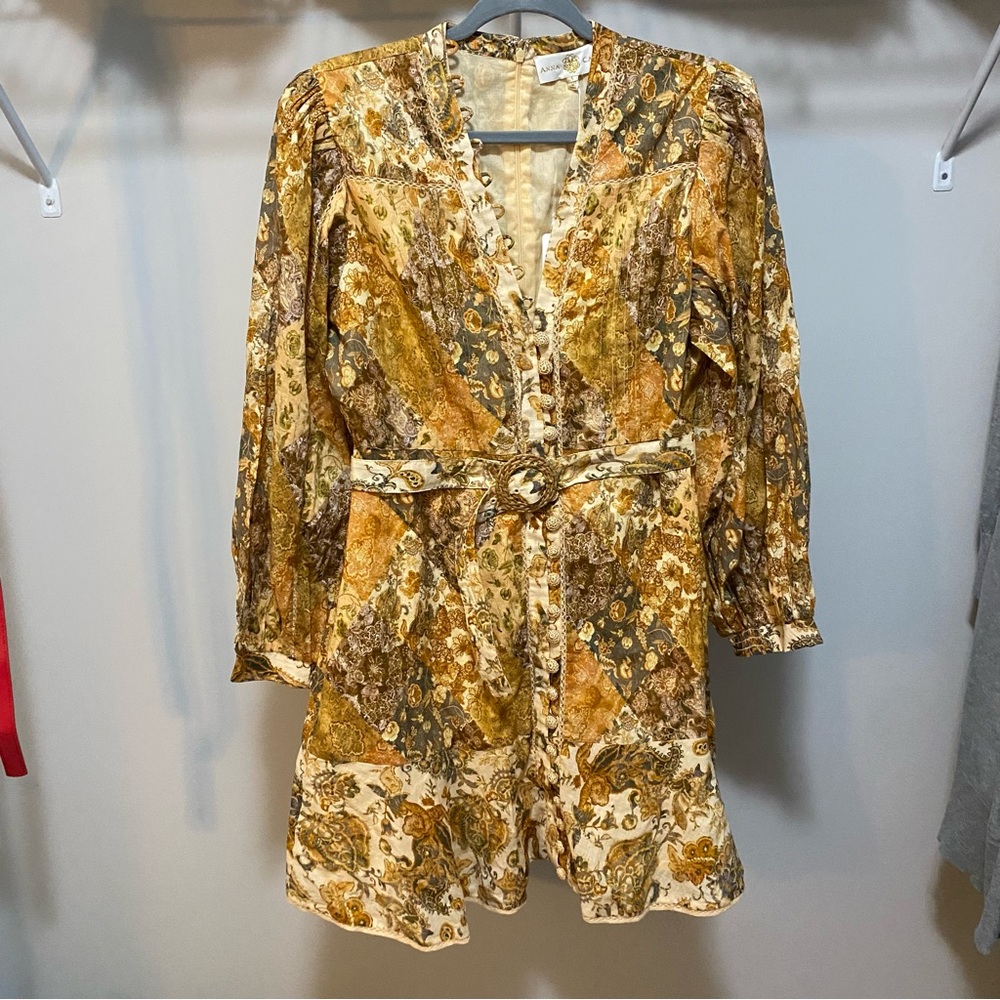 Anna Cate Floral Patterned Dress with Belt